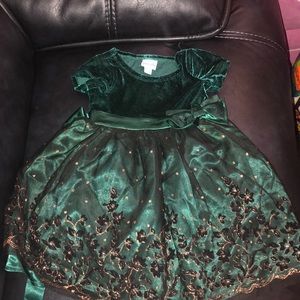 Toddler girl holiday dress. 2T. Dark green